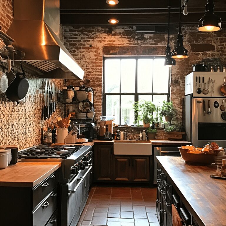 A warm and cozy modern kitchen filled with cooking tools and ingredients that evoke a sense of home and comfort. Natural light streams in, illuminating the various utensils and colorful bowls on the countertops. The scene captures the essence of a food blog post about Disney World's newest New Orleans-themed souvenir, blending inviting kitchen details with a subtle thematic nod to cooking techniques and flavors, without focusing on a specific dish.